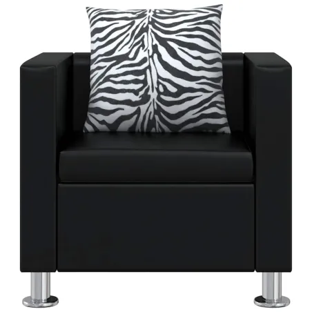 Jeu de canapé à 2 places et à 3 places et fauteuil Noir