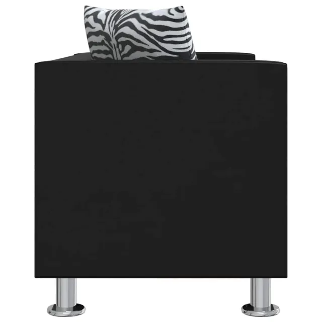 Jeu de canapé à 2 places et à 3 places et fauteuil Noir