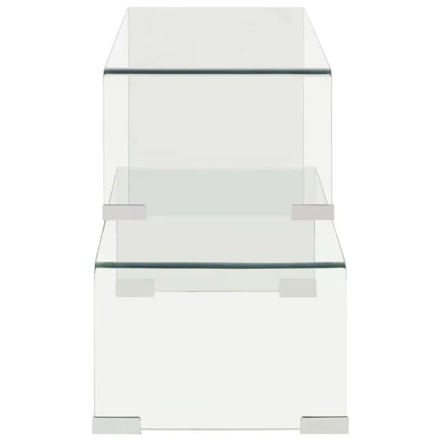 Ensemble de table basse 2 pcs 90x30x20/110x30x40cm Verre trempé