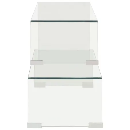 Ensemble de table basse 2 pcs 90x30x20/110x30x40cm Verre trempé