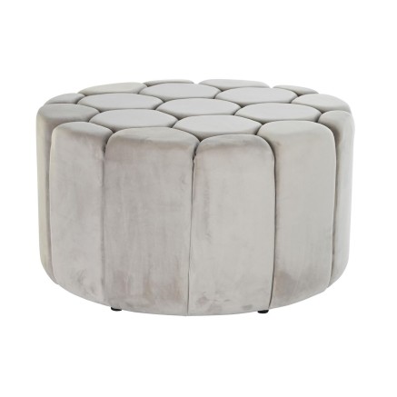 Poggiapiedi DKD Home Decor Beige Poliestere Legno MDF (86 x 86 x 48 cm