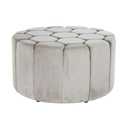 Reposapiés DKD Home Decor Beige Poliéster Madera MDF (86 x 86 x 48 c