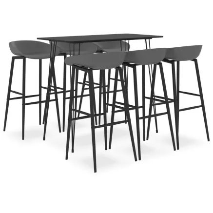 Ensemble de bar 7 pcs Noir et gris