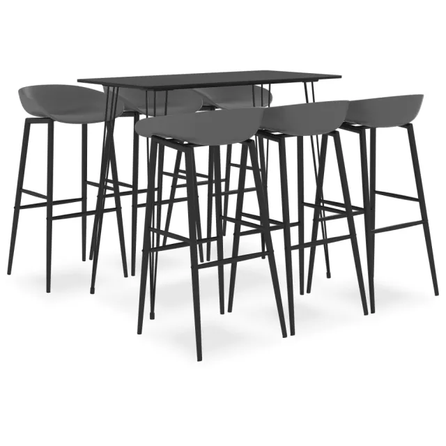 Ensemble de bar 7 pcs Noir et gris