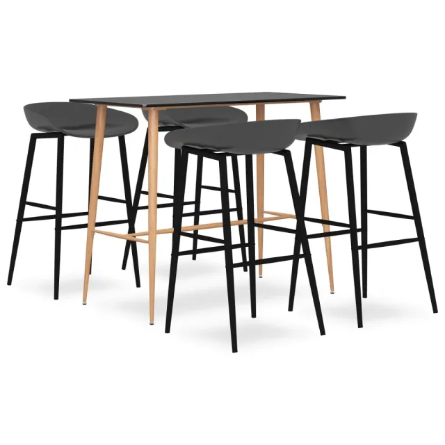 Ensemble de bar 5 pcs Noir et gris