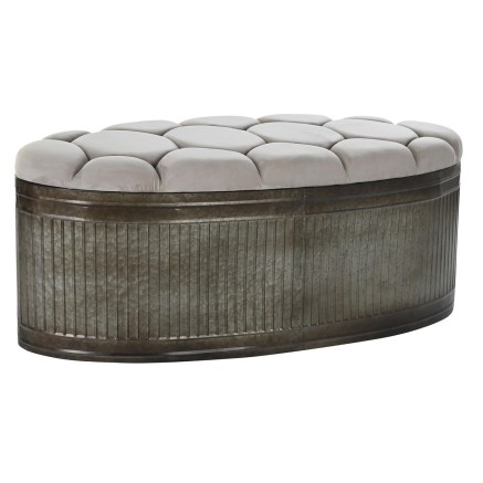 Kruk DKD Home Decor  Beige Metaal Polyester Donkerbruin (121 x 44 x 47