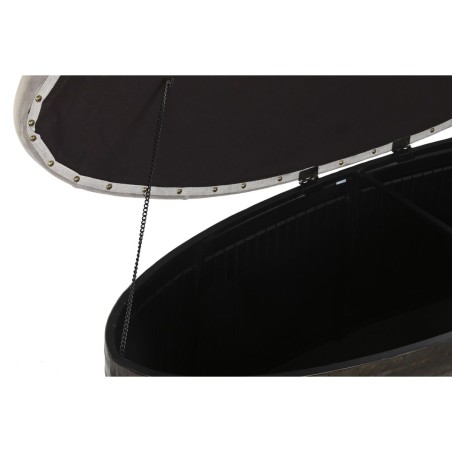 Bench DKD Home Decor  Beige Metal Polyester Dark brown (121 x 44 x 47,