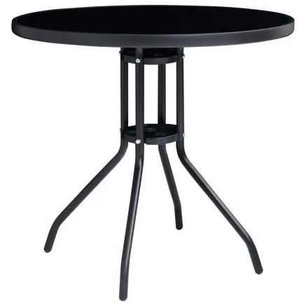 Ensemble de bistro 5 pcs noir et anthracite 2