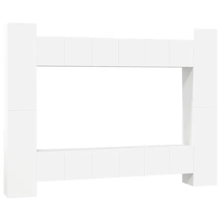 Ensemble de meubles TV 10 pcs Blanc Bois d'ingénierie 2