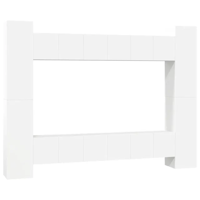Ensemble de meubles TV 10 pcs Blanc Bois d'ingénierie