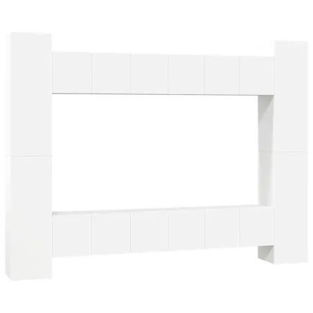 Ensemble de meubles TV 10 pcs Blanc Bois d'ingénierie