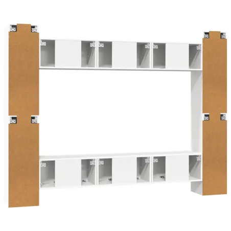 Ensemble de meubles TV 10 pcs Blanc Bois d'ingénierie