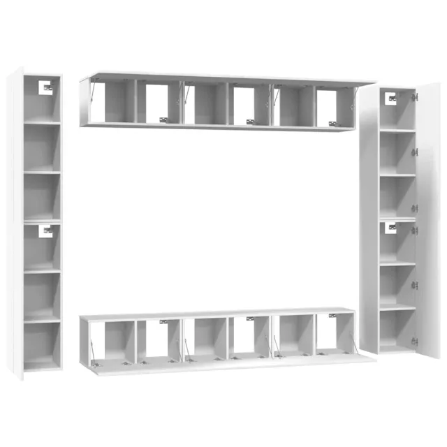 Ensemble de meubles TV 10 pcs Blanc Bois d'ingénierie