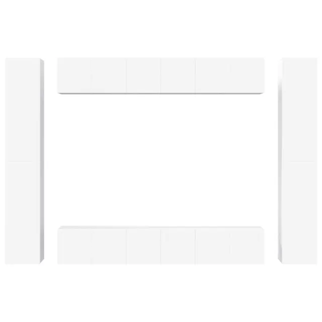 Ensemble de meubles TV 10 pcs Blanc Bois d'ingénierie