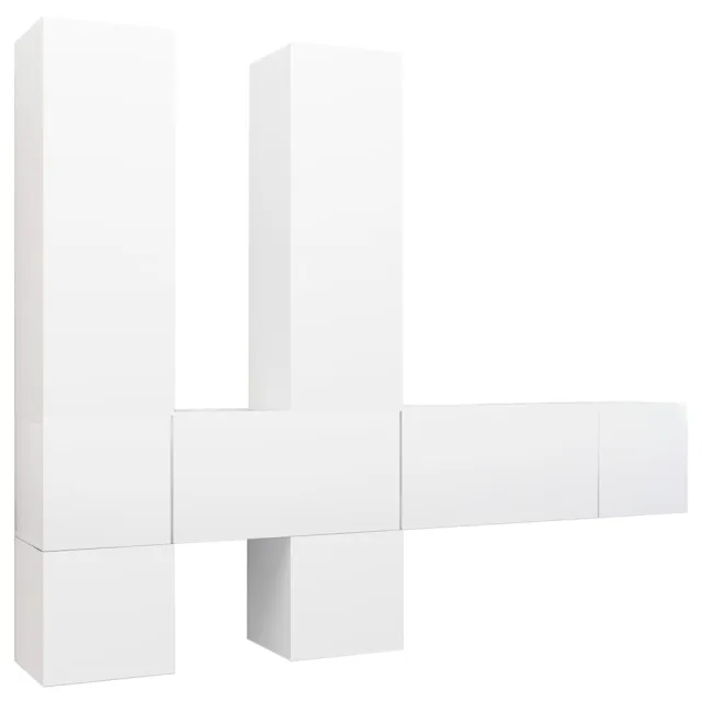 Ensemble de meubles TV 7 pcs Blanc Bois d'ingénierie