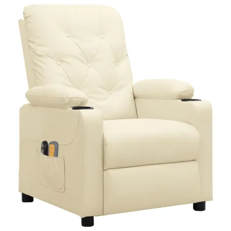 Fauteuil de massage électrique Crème Similicuir
