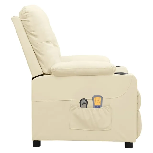Fauteuil de massage électrique Crème Similicuir