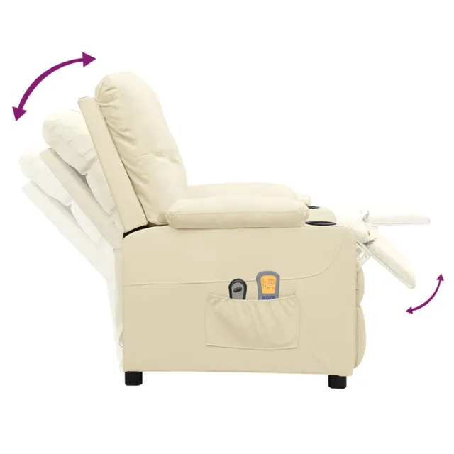 Fauteuil de massage électrique Crème Similicuir