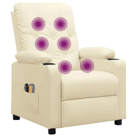 Fauteuil de massage électrique Crème Similicuir