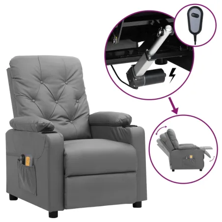 Fauteuil de massage électrique Gris Similicuir