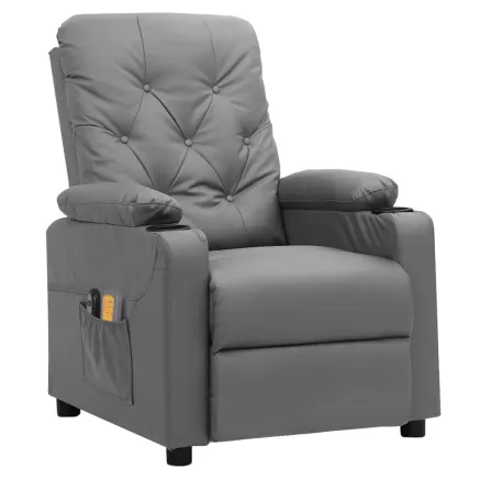 Fauteuil de massage électrique Gris Similicuir 2