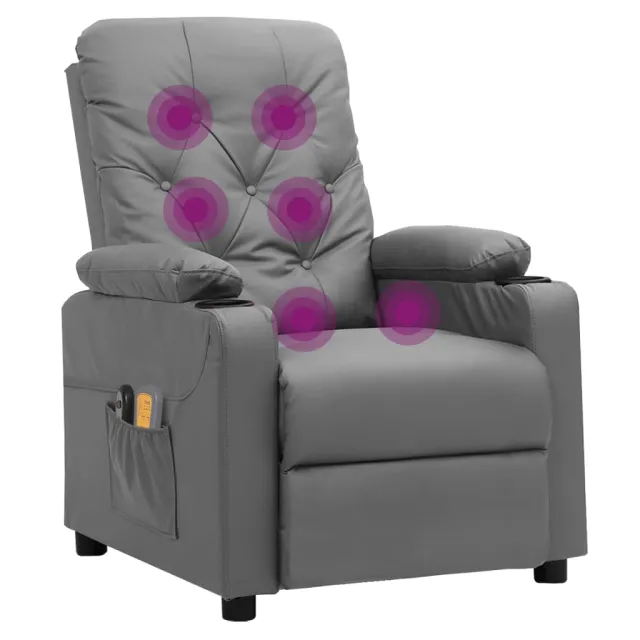 Fauteuil de massage électrique Gris Similicuir