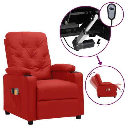 Fauteuil de massage électrique Rouge bordeaux Similicuir
