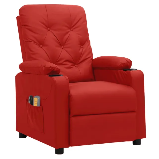 Fauteuil de massage électrique Rouge bordeaux Similicuir