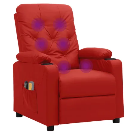 Fauteuil de massage électrique Rouge bordeaux Similicuir