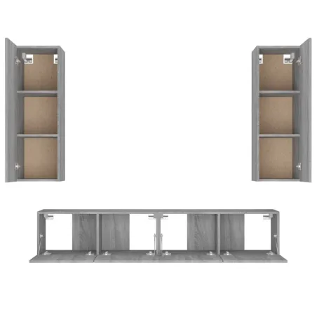 Ensemble de meubles TV 4 pcs Sonoma gris Bois d'ingénierie