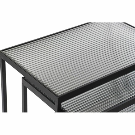 Set of 3 small tables DKD Home Decor Black 58 x 36,5 x 53,5 cm 2