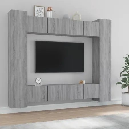 Ensemble de meubles TV 8 pcs Sonoma gris Bois d'ingénierie