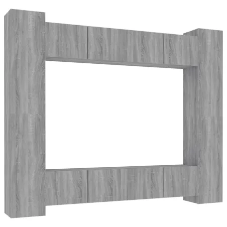 Ensemble de meubles TV 8 pcs Sonoma gris Bois d'ingénierie