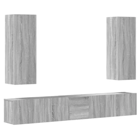 Ensemble de meubles TV 5 pcs Sonoma gris Bois d'ingénierie