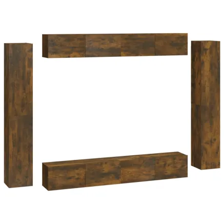 Ensemble de meubles TV 8 pcs Chêne fumé Bois d'ingénierie 2