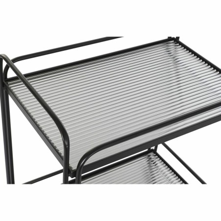 Carrello da Portata DKD Home Decor Nero Metallo Cristallo 60,5 x 40,5