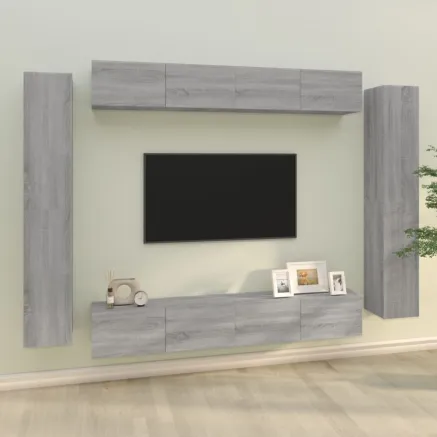 Ensemble de meubles TV 8 pcs Sonoma gris Bois d'ingénierie