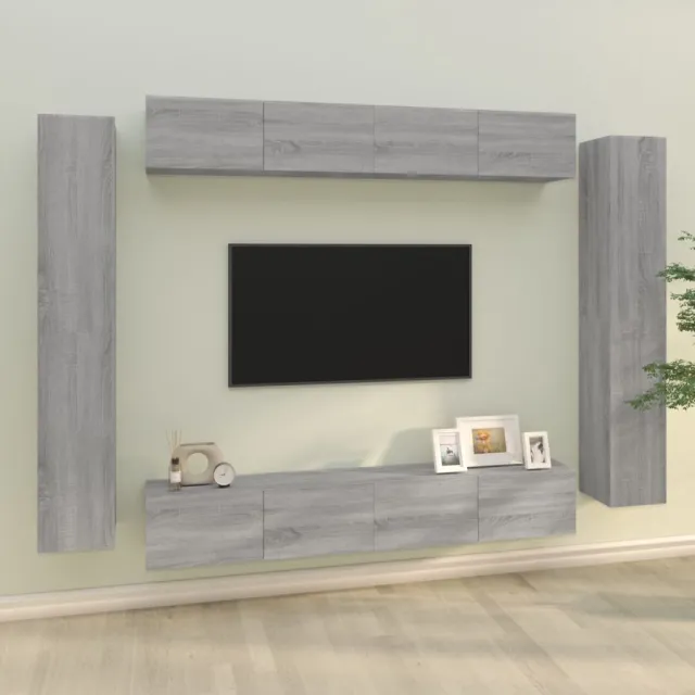 Ensemble de meubles TV 8 pcs Sonoma gris Bois d'ingénierie