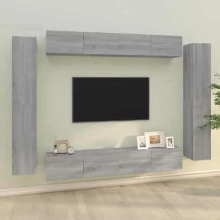 Ensemble de meubles TV 8 pcs Sonoma gris Bois d'ingénierie