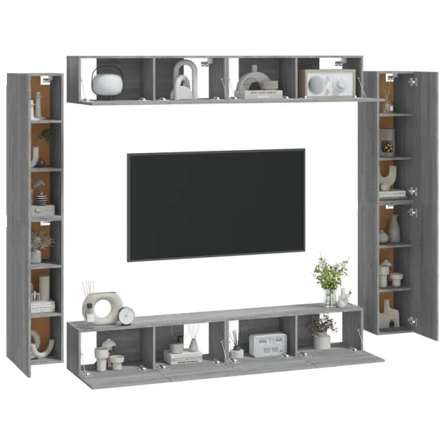 Ensemble de meubles TV 8 pcs Sonoma gris Bois d'ingénierie