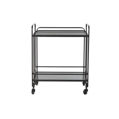 Carrello da Portata DKD Home Decor Nero Metallo Cristallo 60,5 x 40,5