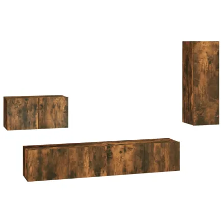 Ensemble de meubles TV 4 pcs Chêne fumé Bois d'ingénierie 2