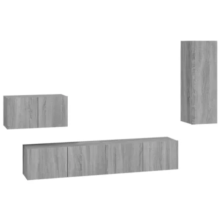 Ensemble de meubles TV 4 pcs Sonoma gris Bois d'ingénierie 2