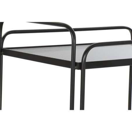 Carrello da Portata DKD Home Decor Nero Metallo Cristallo 60,5 x 40,5