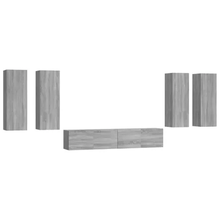Ensemble de meubles TV 6 pcs Sonoma gris Bois d'ingénierie 2