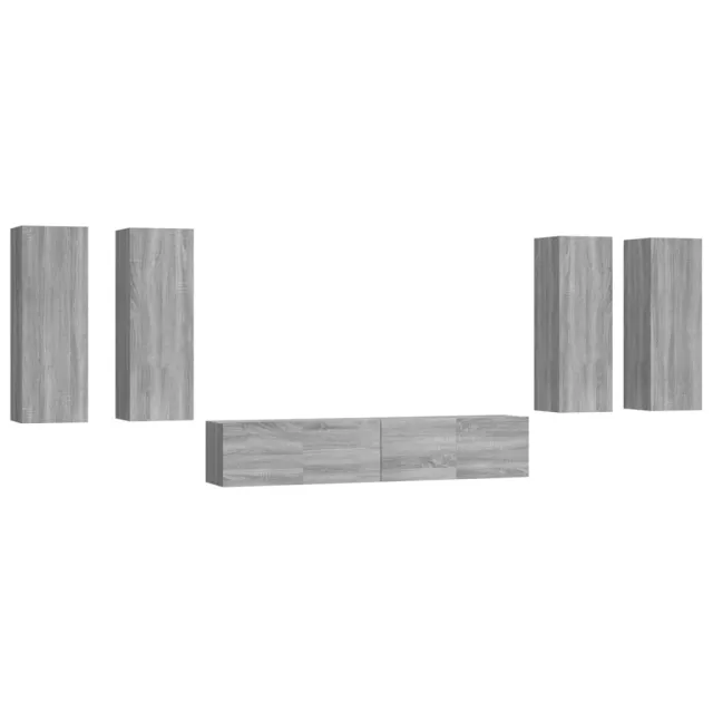 Ensemble de meubles TV 6 pcs Sonoma gris Bois d'ingénierie