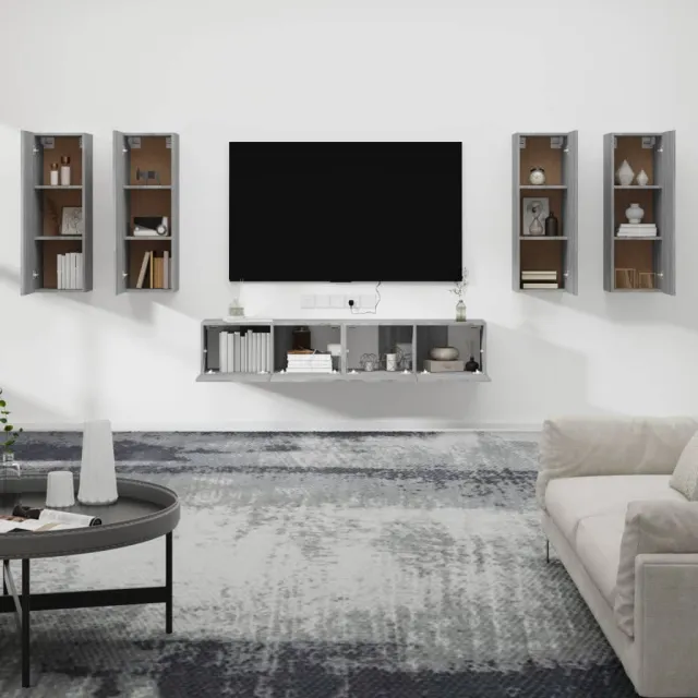 Ensemble de meubles TV 6 pcs Sonoma gris Bois d'ingénierie