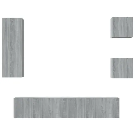 Ensemble de meubles TV 5 pcs Sonoma gris Bois d'ingénierie 2