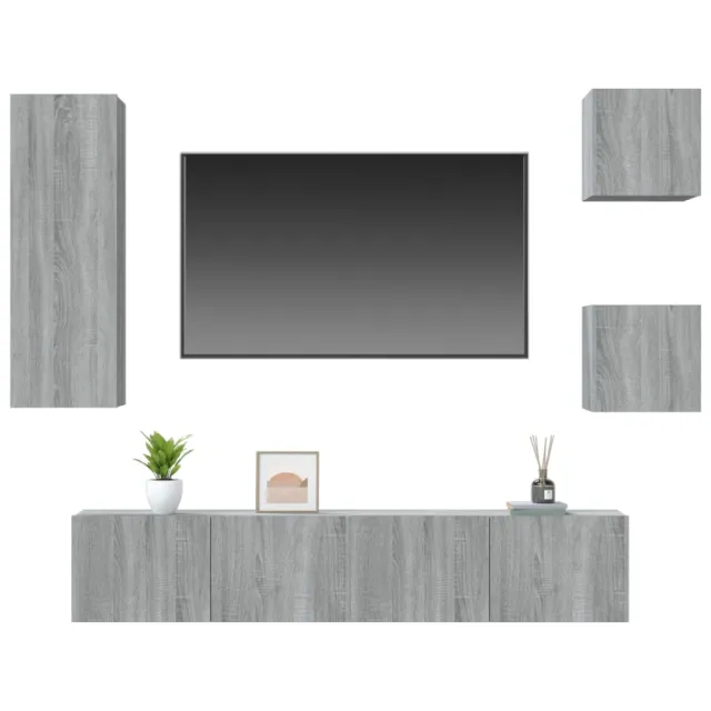 Ensemble de meubles TV 5 pcs Sonoma gris Bois d'ingénierie