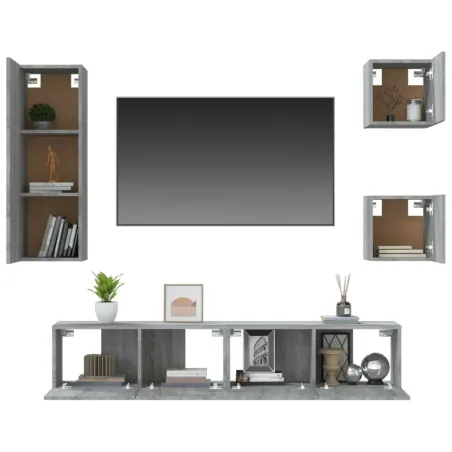 Ensemble de meubles TV 5 pcs Sonoma gris Bois d'ingénierie
